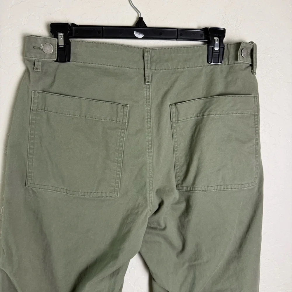 Driftwood Green Utility Boyfriend Crop Floral Embroidery Large - Picture 7 of 16